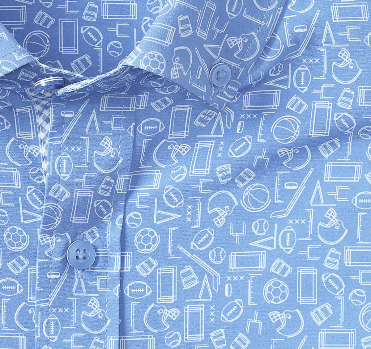 Game Day XC4® Short-Sleeve Multi-Sport Print Shirt - Light Blue