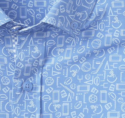 Game Day XC4® Short-Sleeve Multi-Sport Print Shirt - Light Blue