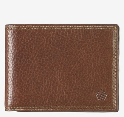 Double Contrast Stitch Billfold Wallet - Tan