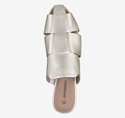 Claire Fisherman Mule - Platinum Metallic Italian Sheepskin