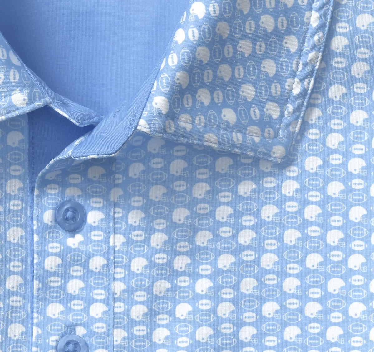 Game Day XC+™ Helmet-and-Football Print Polo - Light Blue