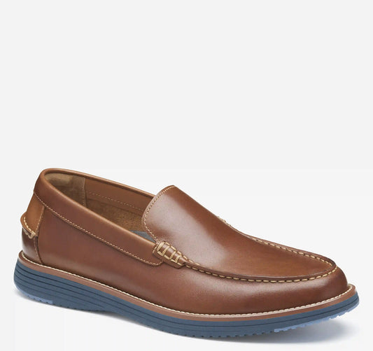 Upton Venetian Loafer - Tan Full Grain/Blue Sole