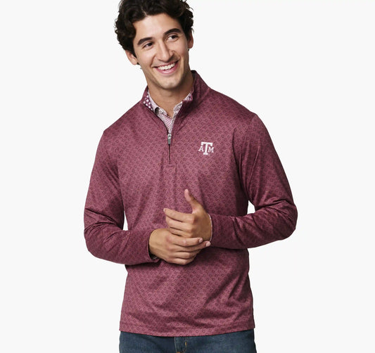 Collegiate XC+™ State Print Quarter-Zip - Texas A&M - Maroon